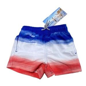 Toddler Size 2T Red White & Blue USA theme Swim Shorts Swim Trunks - Brand New